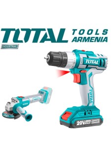 Angle Grinder and Drill - Screwdriver 20 V, 4A